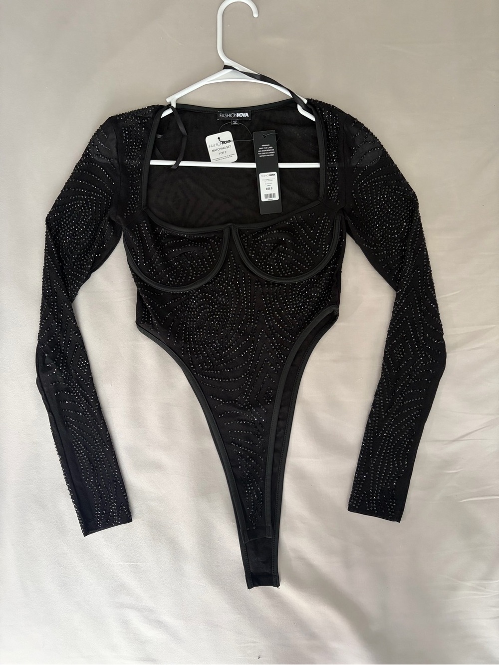 Fashion Nova Baddies Only Rhinestone Legging Set - 2 Piece